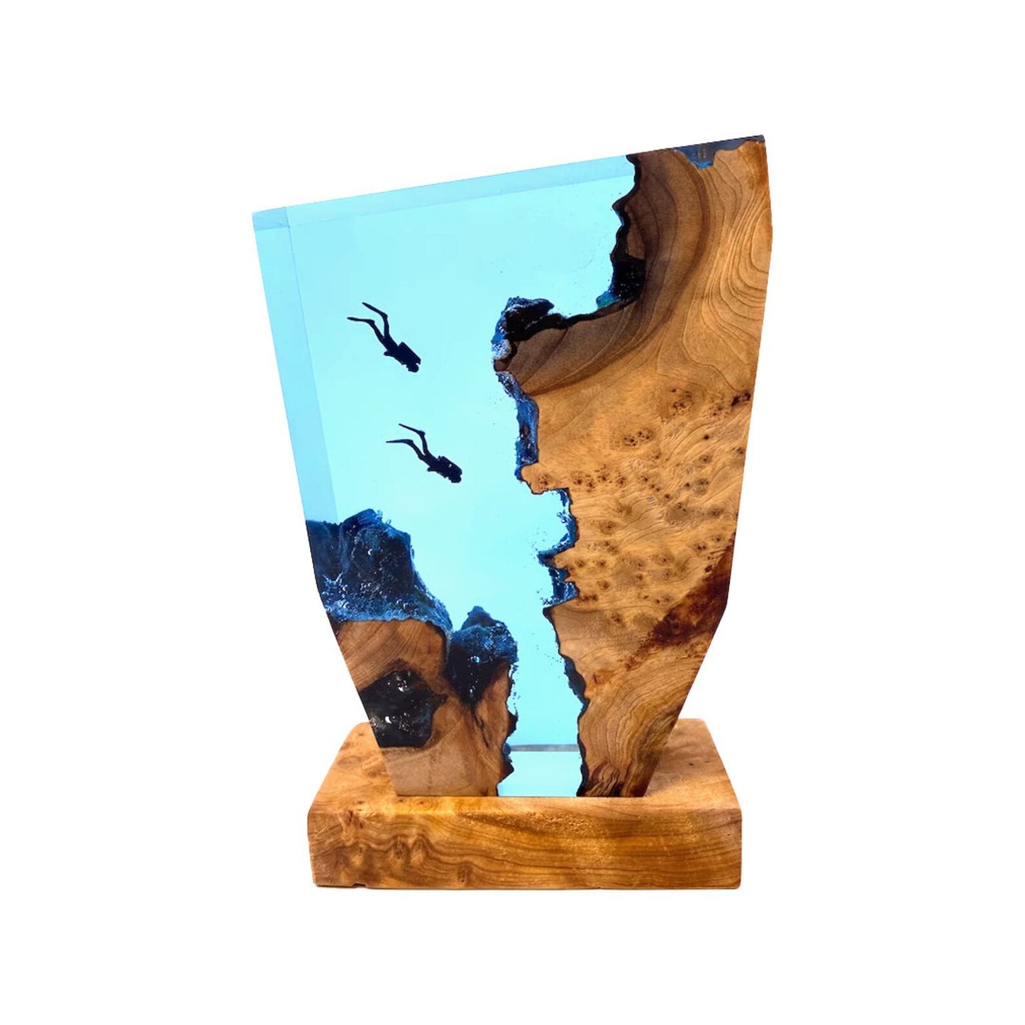 Handmade Scuba Diving Deep Sea Exploration Wooden  Lamp